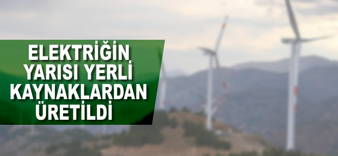 Elektriğin yarısı yerli kaynaklardan üretildi