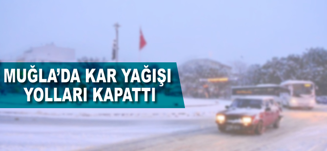 Muğla'da kar yağışı yolları kapattı
