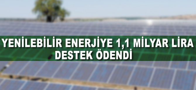 Yenilenebilir enerjiye ocakta 1,1 milyar lira destek ödendi