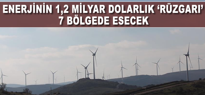 Enerjinin 1,2 milyar dolarlık 'rüzgarı' 7 bölgede esecek