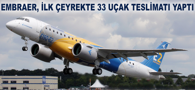 Embraer ilk çeyrekte 33 uçak teslimatı yaptı